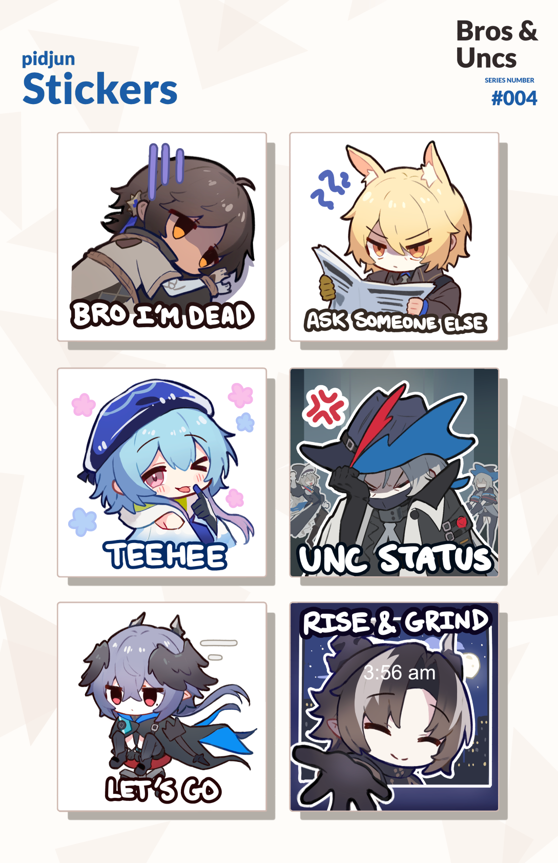 Arknights Vinyl Sticker Set 04 - Bros and Uncs